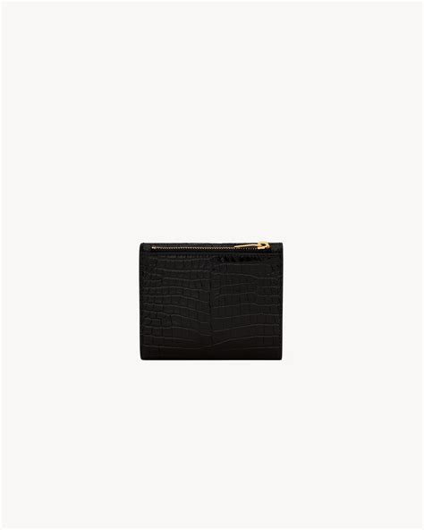 UPTOWN Compact wallet in crocodile